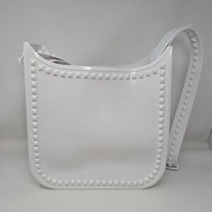 Carmen Sol Toni Mid Crossbody, White Studded Rubber